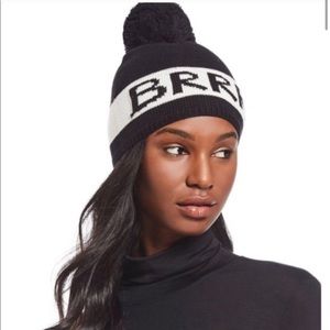 Kate Spade “brrr” pom pom beanie NWT